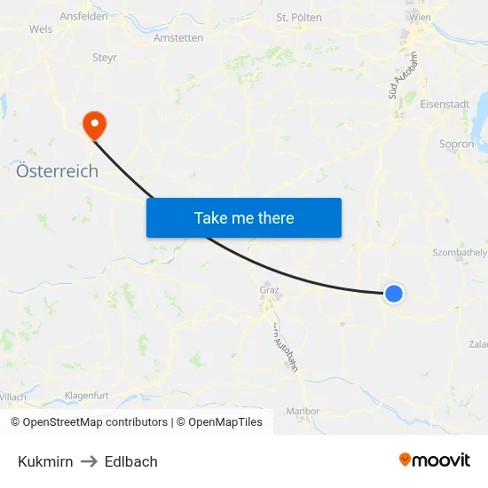 Kukmirn to Edlbach map