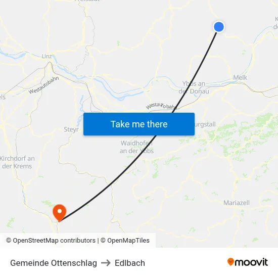 Gemeinde Ottenschlag to Edlbach map