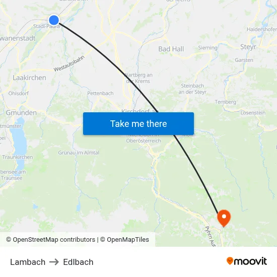 Lambach to Edlbach map