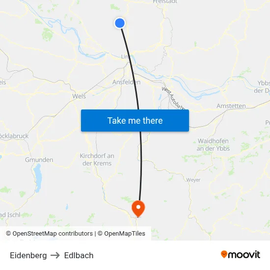 Eidenberg to Edlbach map