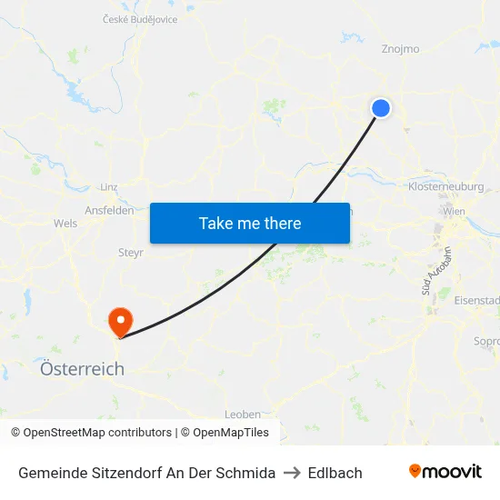 Gemeinde Sitzendorf An Der Schmida to Edlbach map