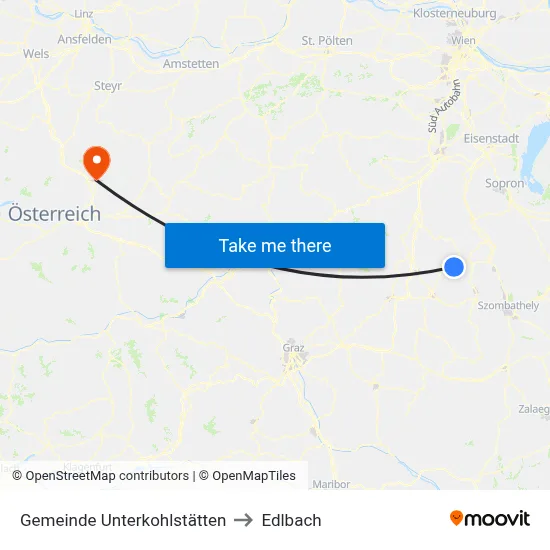 Gemeinde Unterkohlstätten to Edlbach map