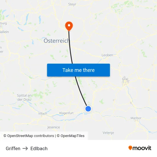 Griffen to Edlbach map