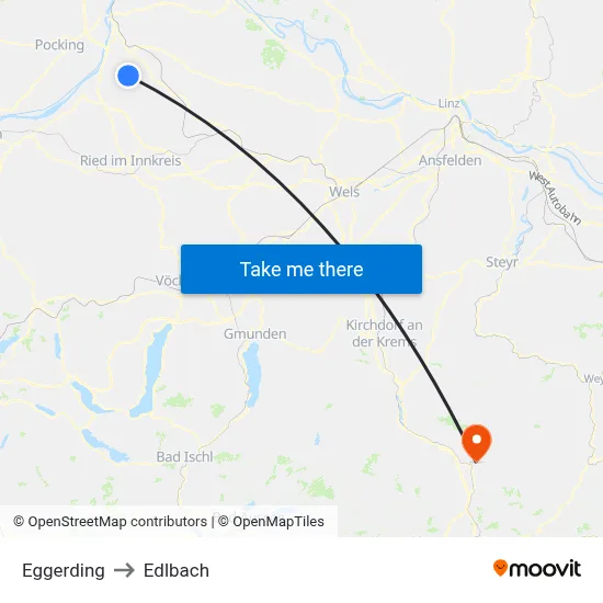 Eggerding to Edlbach map