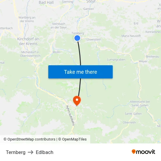 Ternberg to Edlbach map
