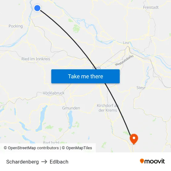 Schardenberg to Edlbach map
