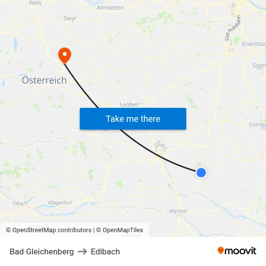 Bad Gleichenberg to Edlbach map