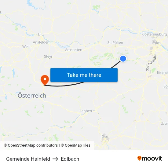 Gemeinde Hainfeld to Edlbach map