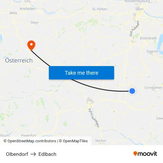 Olbendorf to Edlbach map