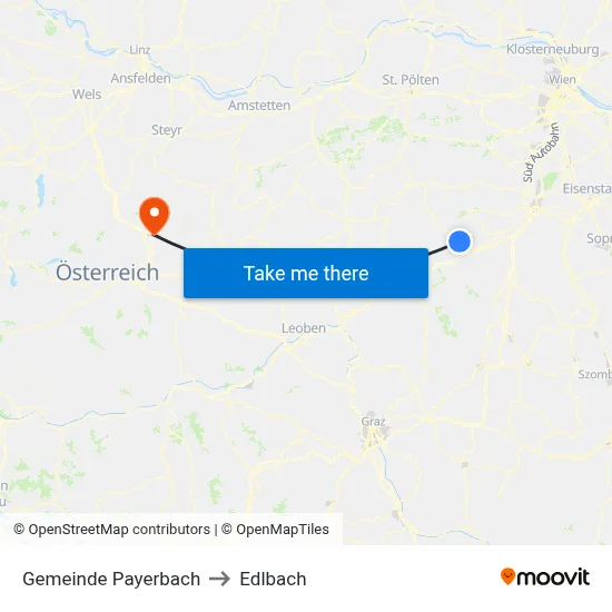Gemeinde Payerbach to Edlbach map