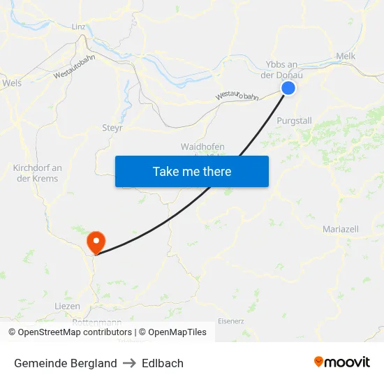Gemeinde Bergland to Edlbach map