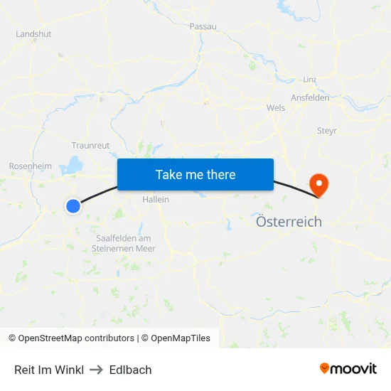 Reit Im Winkl to Edlbach map