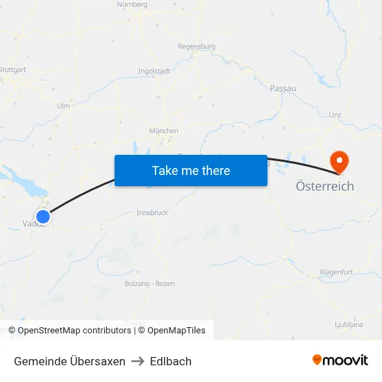 Gemeinde Übersaxen to Edlbach map