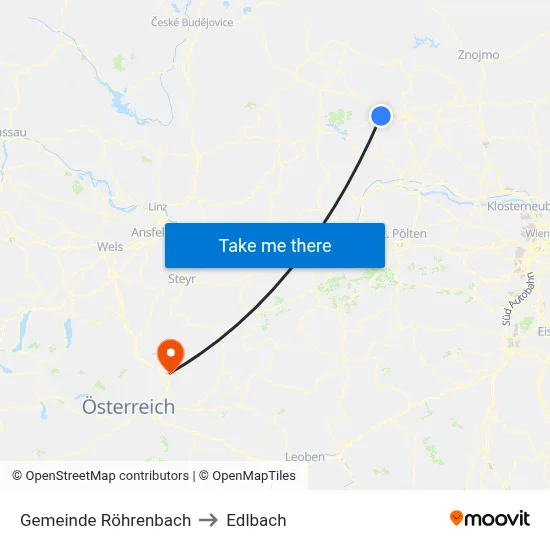Gemeinde Röhrenbach to Edlbach map