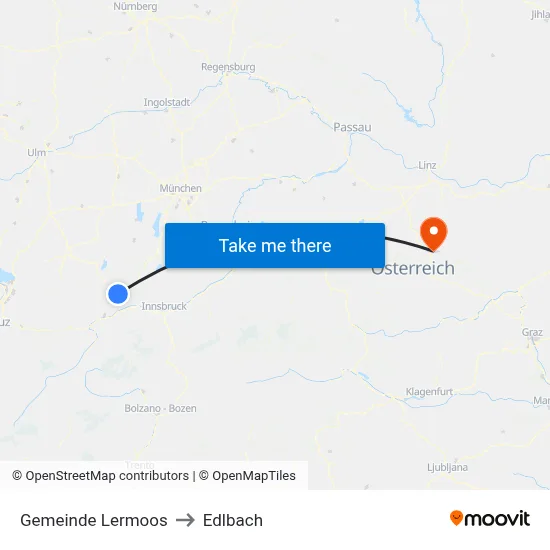 Gemeinde Lermoos to Edlbach map
