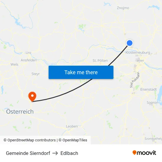 Gemeinde Sierndorf to Edlbach map