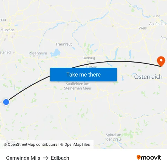 Gemeinde Mils to Edlbach map