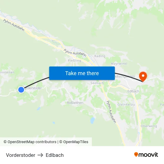 Vorderstoder to Edlbach map
