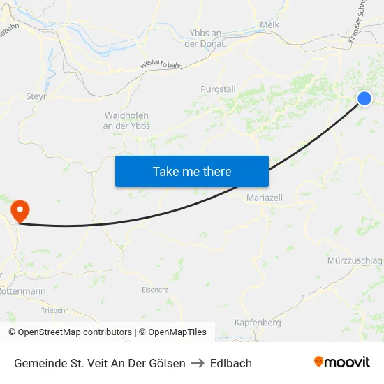 Gemeinde St. Veit An Der Gölsen to Edlbach map