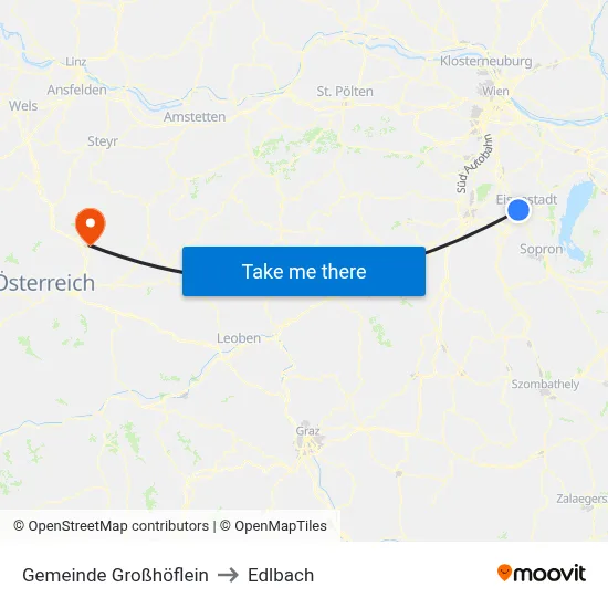 Gemeinde Großhöflein to Edlbach map