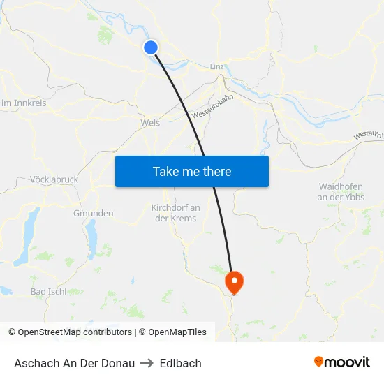 Aschach An Der Donau to Edlbach map