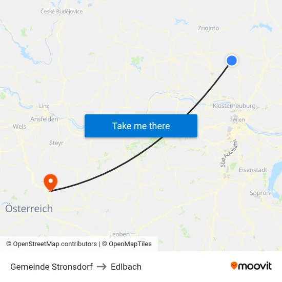 Gemeinde Stronsdorf to Edlbach map