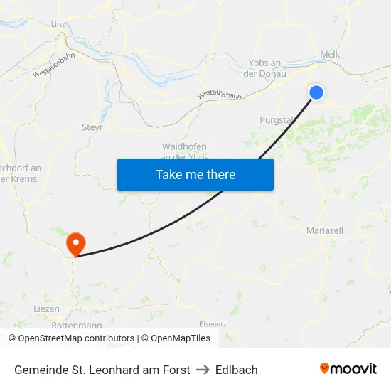 Gemeinde St. Leonhard am Forst to Edlbach map