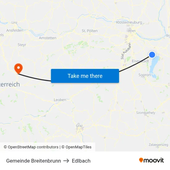 Gemeinde Breitenbrunn to Edlbach map