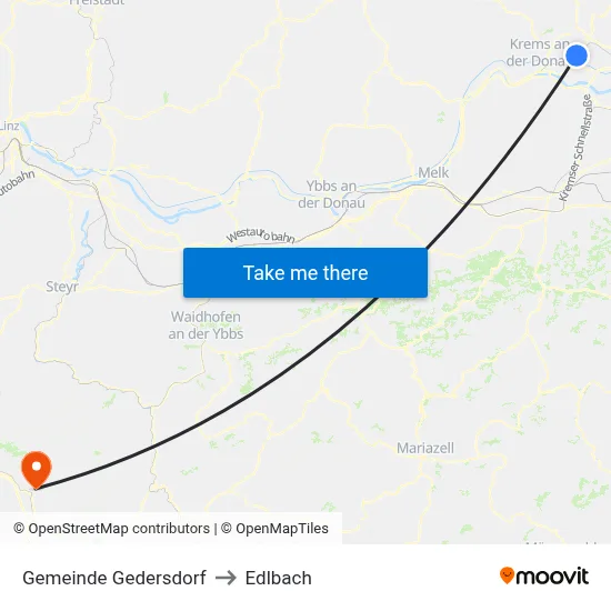 Gemeinde Gedersdorf to Edlbach map