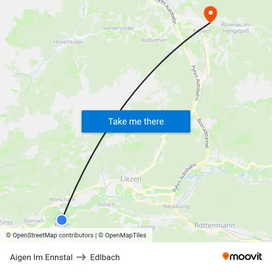 Aigen Im Ennstal to Edlbach map