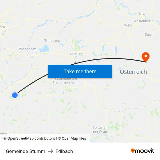 Gemeinde Stumm to Edlbach map