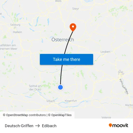 Deutsch-Griffen to Edlbach map