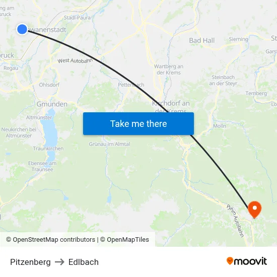 Pitzenberg to Edlbach map