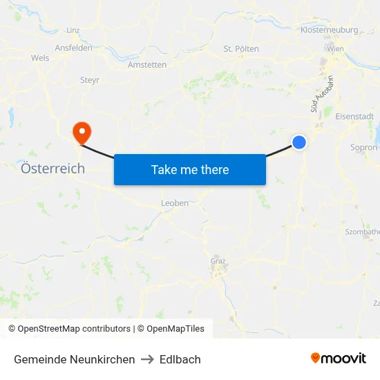 Gemeinde Neunkirchen to Edlbach map