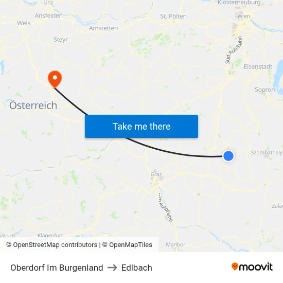Oberdorf Im Burgenland to Edlbach map