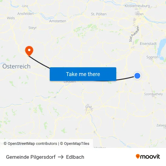Gemeinde Pilgersdorf to Edlbach map