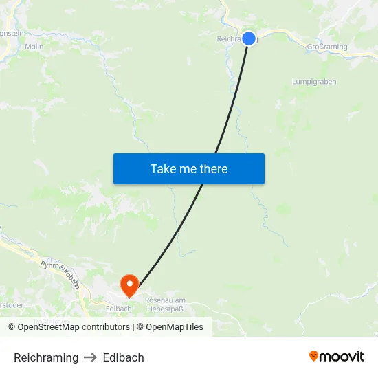 Reichraming to Edlbach map