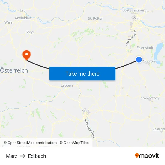 Marz to Edlbach map