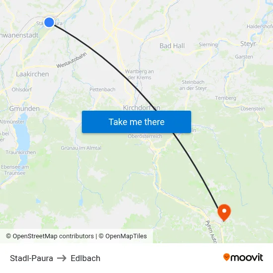 Stadl-Paura to Edlbach map