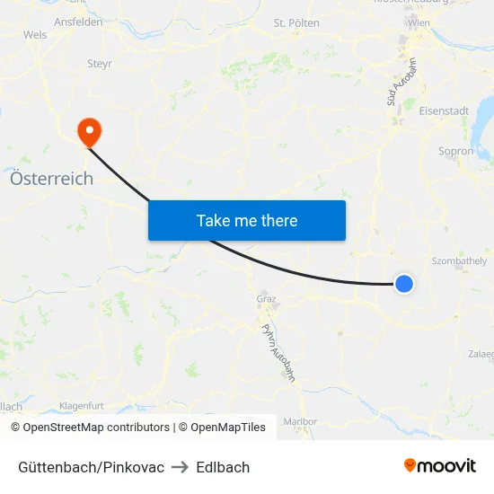 Güttenbach/Pinkovac to Edlbach map