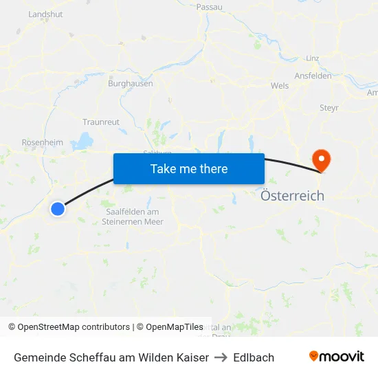 Gemeinde Scheffau am Wilden Kaiser to Edlbach map