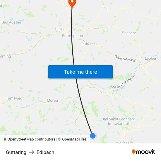Guttaring to Edlbach map