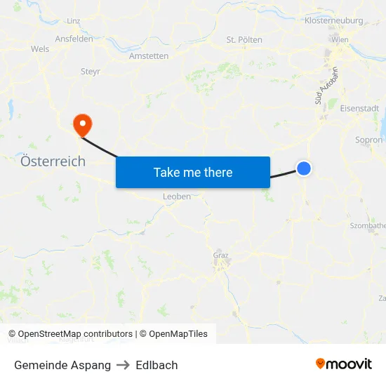 Gemeinde Aspang to Edlbach map