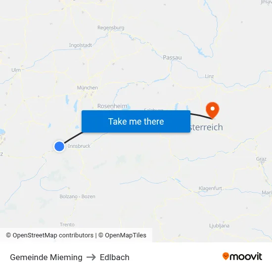 Gemeinde Mieming to Edlbach map