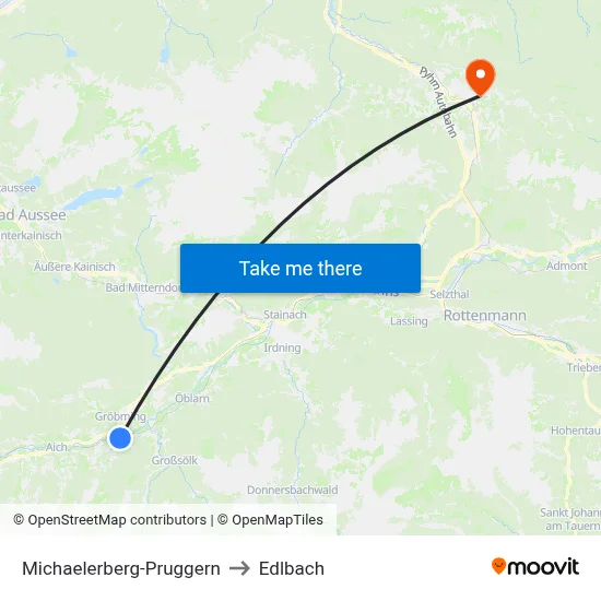 Michaelerberg-Pruggern to Edlbach map