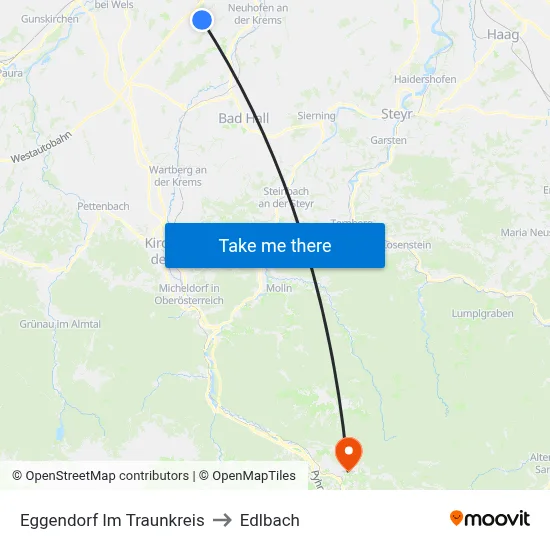 Eggendorf Im Traunkreis to Edlbach map
