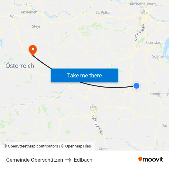 Gemeinde Oberschützen to Edlbach map