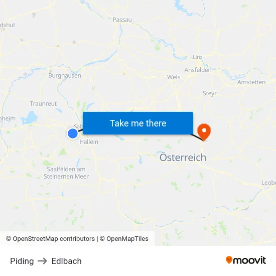 Piding to Edlbach map