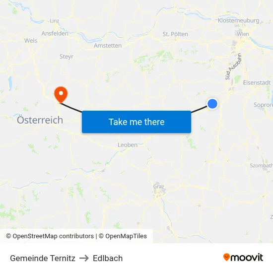 Gemeinde Ternitz to Edlbach map