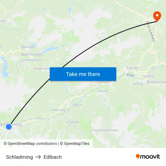 Schladming to Edlbach map